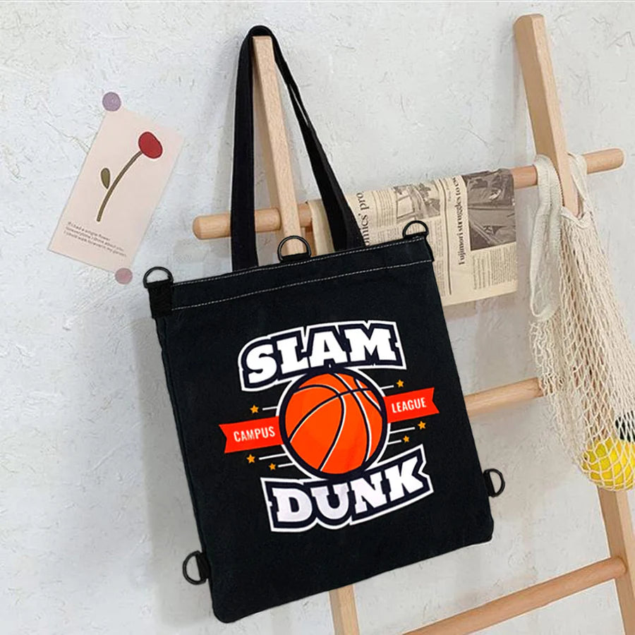 حقيبة حمل قماشية متعددة الأغراض مطبوعة بشعار Slum Dunk