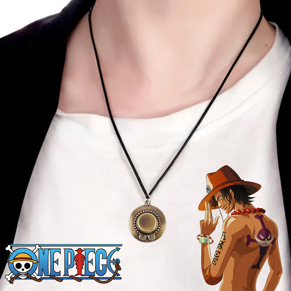 قلادة قبعة Ace مستوحاة من أنمي One Piece أنمي كوسبلاي