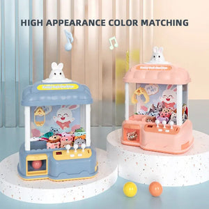 آلة المخلب للأطفال، مليئة بالألعاب الصغيرة، وردية اللون