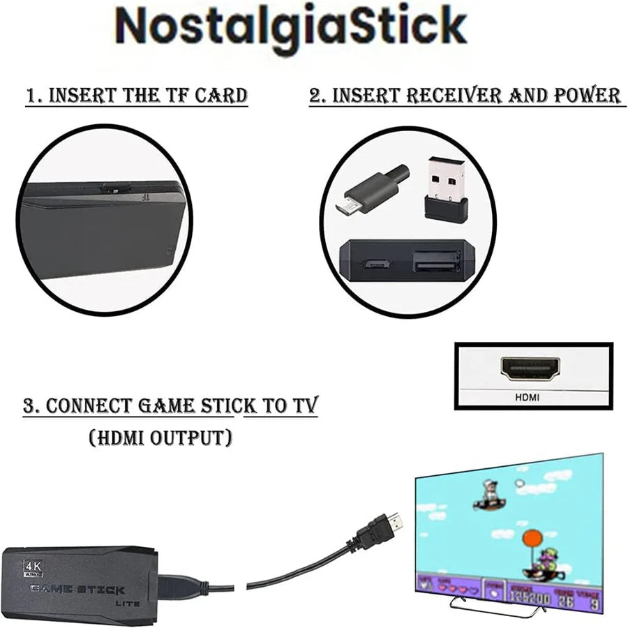 وحدة تحكم ألعاب الفيديو الكلاسيكية Game Stick 4K 64 GB