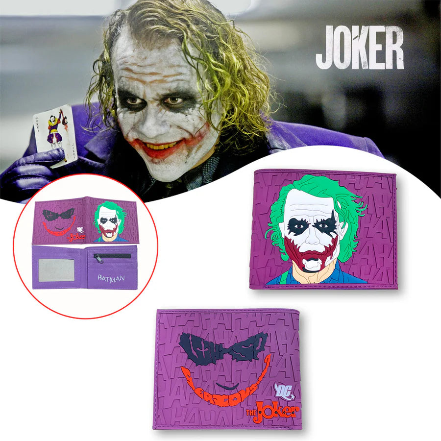 محفظة من جلد البولي يوريثان بطبعة Darkknight Joker