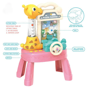 لعبة تفاعلية لالتقاط لغز الزرافة - طاولة أنشطة مضيئة وموسيقى ولوحة رسم