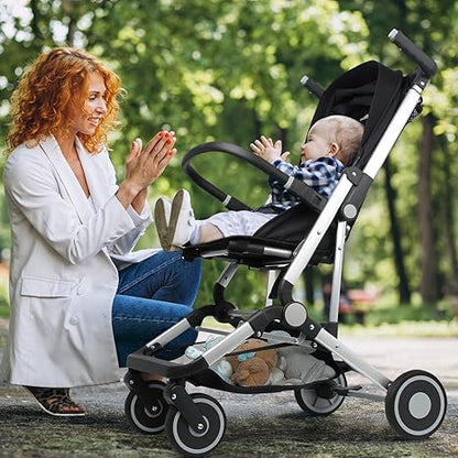 عربة أطفال خفيفة الوزن بمظلة كبيرة