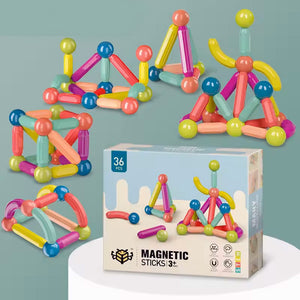 Magnetic sticks with balls – 36 pieces