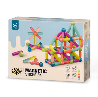 Magnetic sticks with balls – 64 pieces