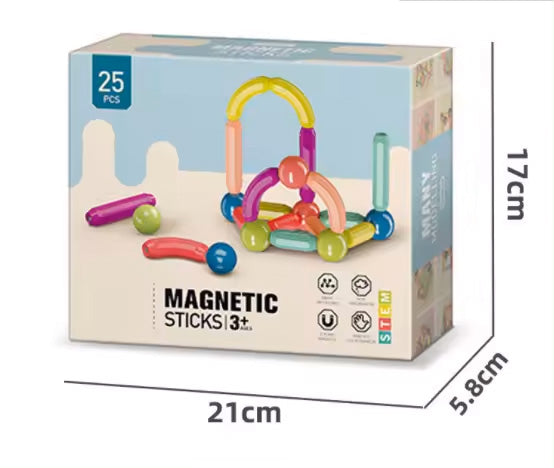 Magnetic sticks with balls - 25 pieces 