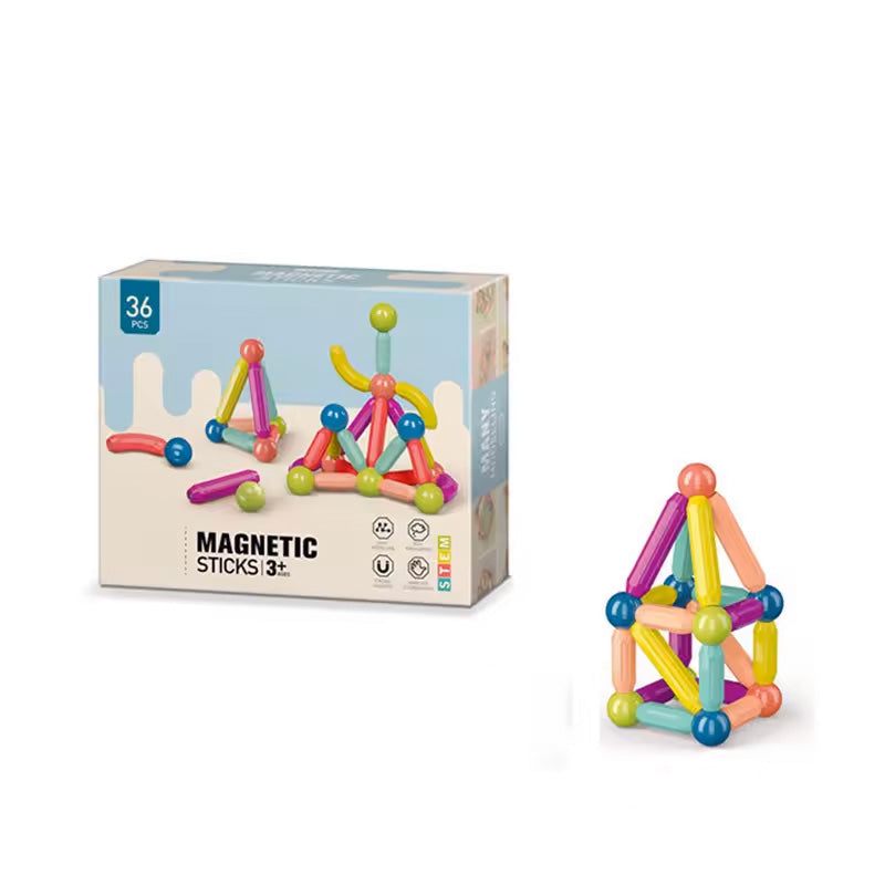 Magnetic sticks with balls – 36 pieces