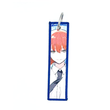 Embroidered keychain on Japanese anime tags