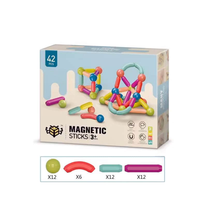 Magnetic sticks with balls – 42 pieces