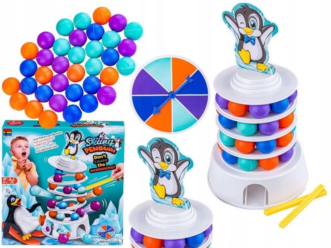 Interactive, penguin skate ball game 