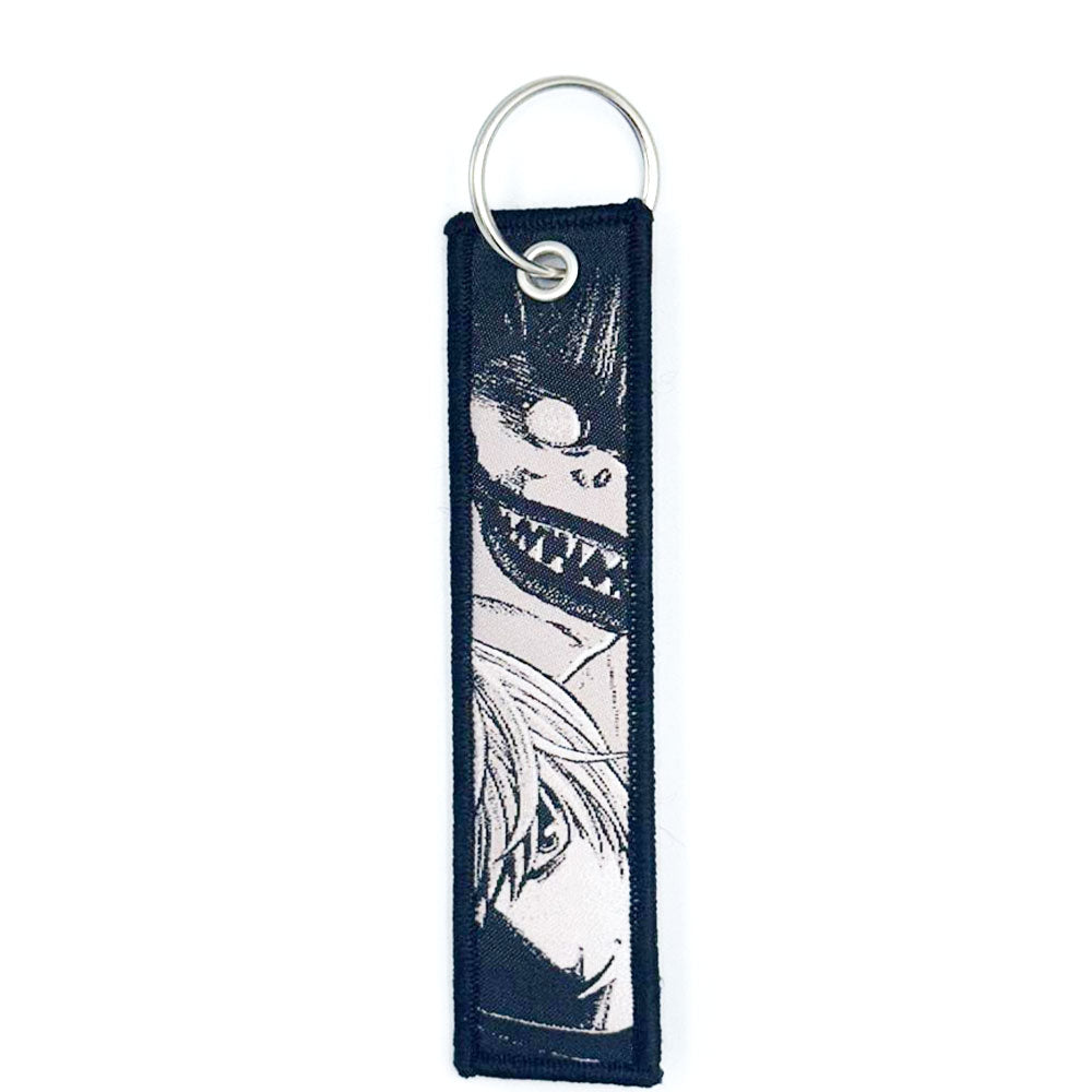 Embroidered keychain on Japanese anime tags