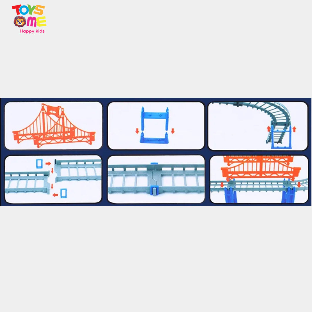 Race track with cars 140 pieces, three levels